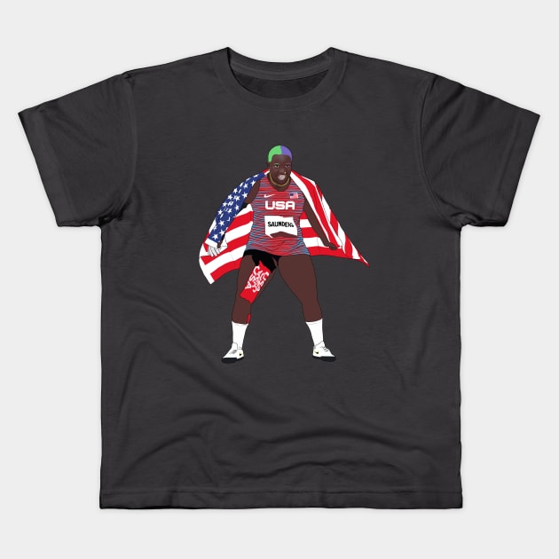 Raven Saunders Shot Put Kids T-Shirt by Hevding